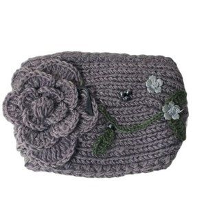 Unbranded Gray Floral Beaded Button Headband Sz OS